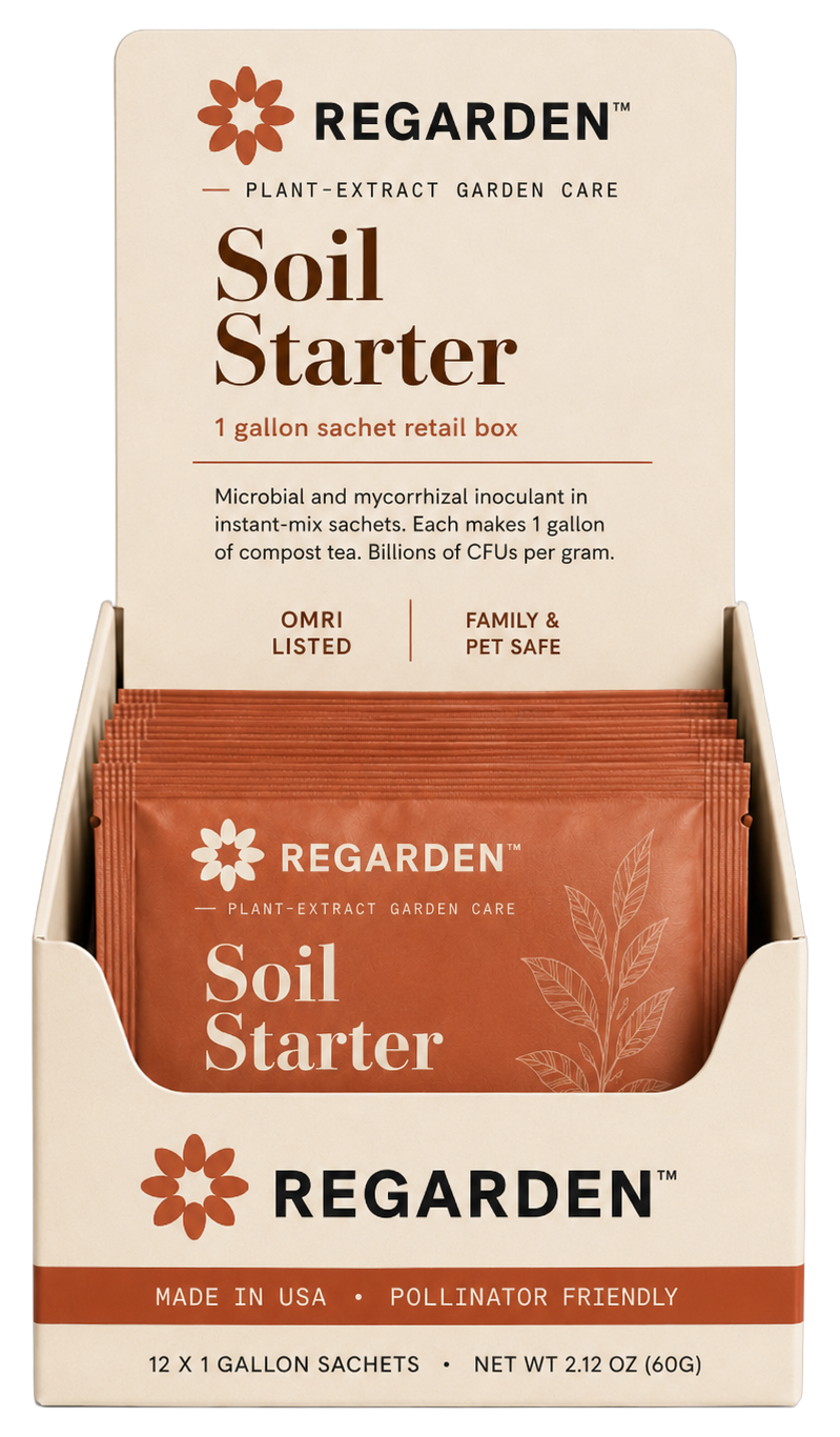 Regarden Soil Starter retail box of 12 sachets